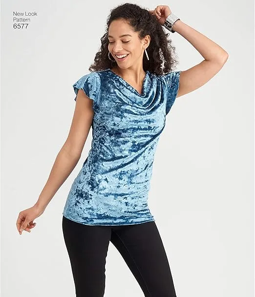 NEW LOOK Sewing Pattern 6577 - Misses' Knit Tops, A(6-8-10-12-14-16-18)