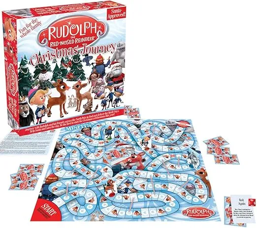 AQUARIUS Rudolph The Red-Nosed Reindeer Board Game - Fun Family Christmas Gift for Kids & Adults - Officially Licensed Rudolph Merchandise & Collectibles