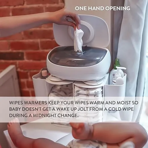 Prince Lionheart EVO Wipes Warmer - Baby Wipe Warmer Dispenser with Glow Nightlight - Baby Essentials, Patented Everfresh System of Bottom Heating, Modern Design, Large Baby Wipe Warmer Capacity