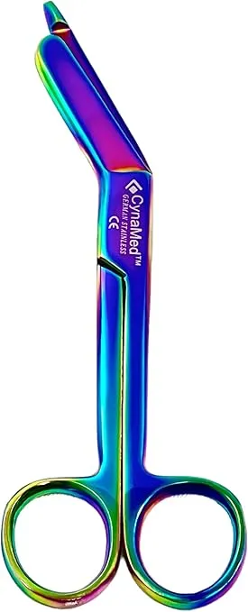 NEW PREMIUM Multi Titanium Rainbow Color Lister Bandage Scissors 5.5" + Straight Hemostat Forcep 5.5" (set of 2)