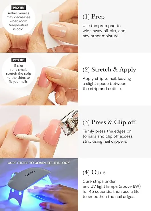 ohora Semi Cured Gel Nail Strips (N Brown Sugar) - Works with Any UV Nail Lamps, Salon-Quality, Easy to Apply & Remove - Christmas Gel Nail Wraps, stickers, Christmas stockings