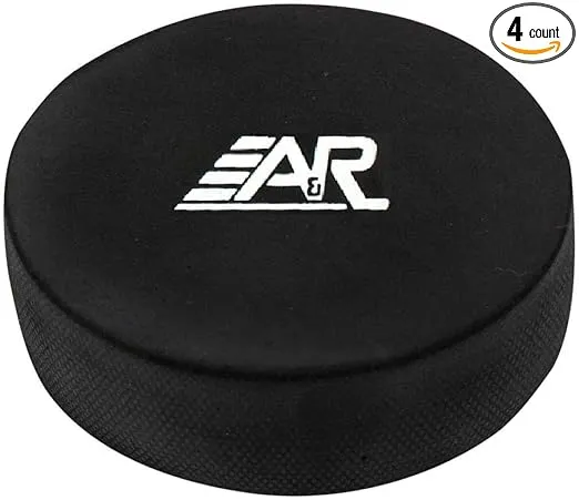 A&R Sports Official Size Soft Foam, Safe Indoor Hockey Practice Sponge Puck, 4 Pack