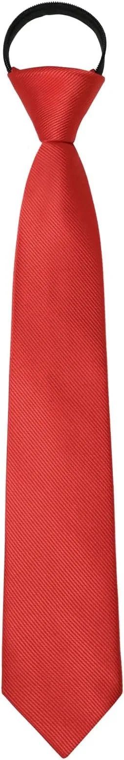 Boys Tie, Pre-tied Tie for Boys Adjustable Zipper Tie Solid Color Kids Tie for School/Graduation/Wedding/Casual