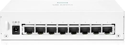 HPE Networking Instant On Switch Series 1430 8-Port Gb Unmanaged Layer 2 Ethernet Switch | 8X 1G | Fan-Less | US Cord (R8R45A#ABA)