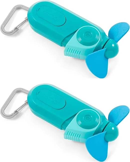 O2COOL Carabiner Sport Misting Fan - Pocket Sized, Portable On-The-Go Battery Powered Cooling