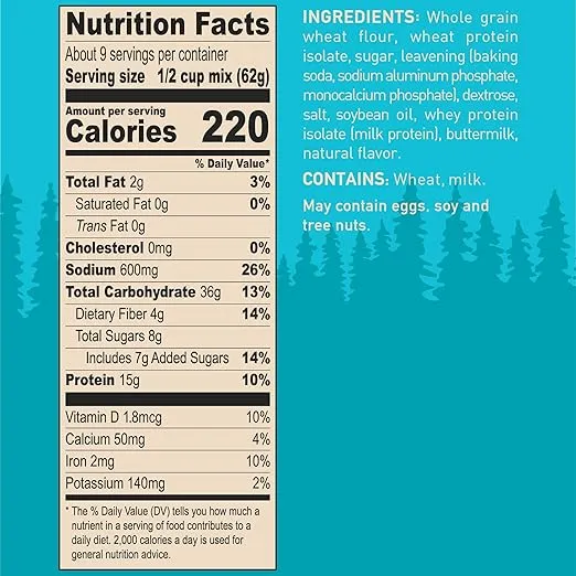 Krusteaz Protein Buttermilk Pancake Mix, 20 Ounce Boxes (Pack of 8)