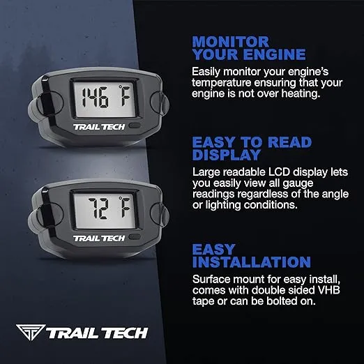 Trail Tech 742-EF8 TTO Temperature Digital Gauge 8mm Fin Sensor KTM Honda Husqvarna
