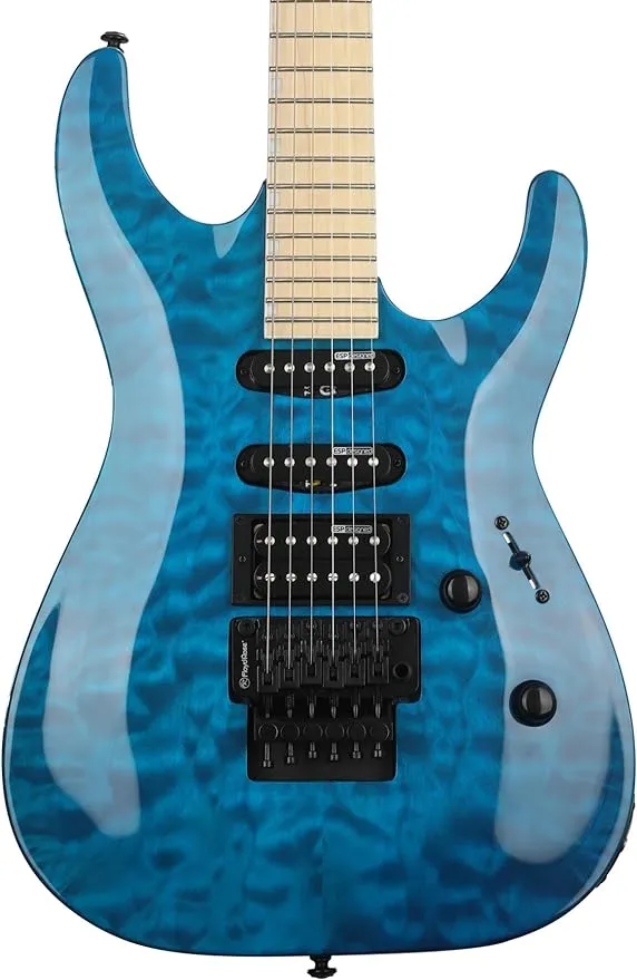 ESP LTD MH-203QM Electric Guitar, See Thru Blue
