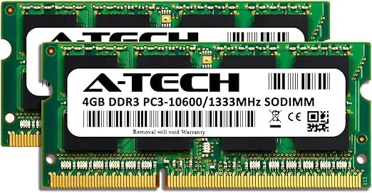 A-Tech 8GB (2 x 4GB) RAM for DELL INSPIRON 17R (N7010) | DDR3 1333MHz SODIMM PC3-10600 204-Pin Non-ECC Memory Upgrade Kit