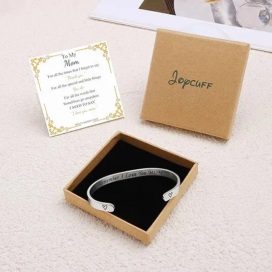 JoycuFF Bracelets for Women Personalized Inspirational Jewelry Mantra Cuff Bangle Friend Encouragement Gift for Her