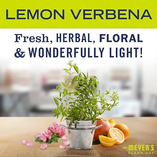 MRS. MEYER'S CLEAN DAY Room and Air Freshener Spray, Non-Aerosol Spray Bottle Infused with Essential Oils, Lemon Verbena, 8 fl. oz