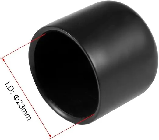 uxcell 15pcs Rubber End Caps 23mm ID Vinyl Round End Cap Cover Screw Thread Protectors Black