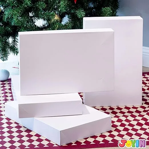 JOYIN 12 PCS White Large Gift Boxes 17" x 11" x 2.4" Cardboard Shirt Boxes with Lids for Sweaters, Robes for Christmas, Holiday, Xmas, Father's Day, Birthdays Gift Wrapping