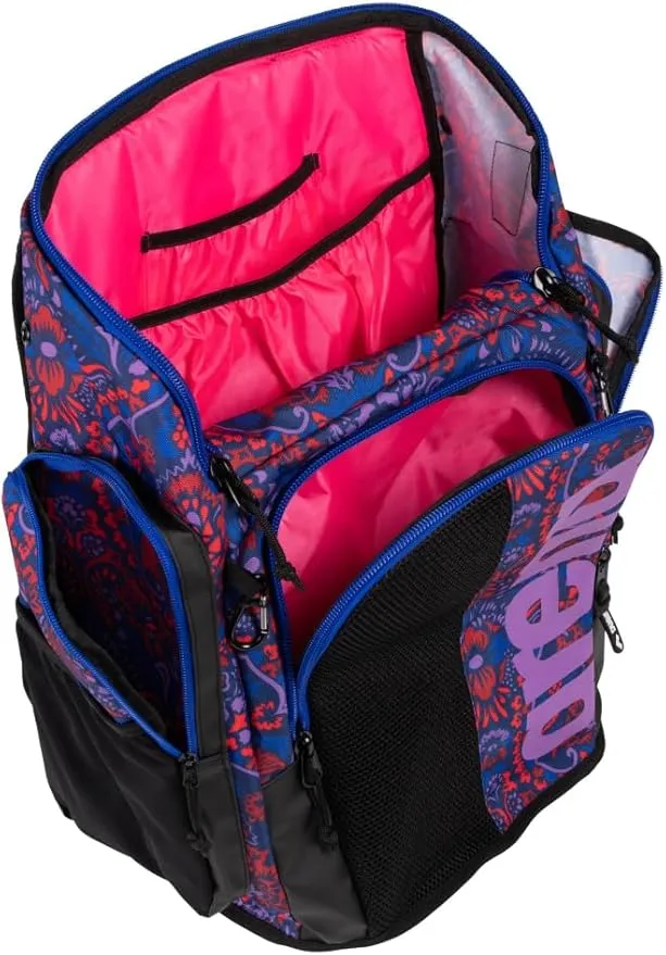 ARENA Spiky III Backpack 45 Swimming Athlete Sports Gym Rucksack Large Training Gear Equipment Swim Bag for Men and Women, 45 Liters, Lydia Tapestry