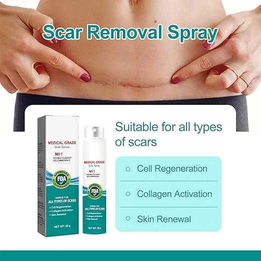 Scar Remove,Scar Remove Medical Grade Scar Spray,Etuih Scar Removal Spray,Acne Scar Treatment for Face, Acne Scars and Dark Spaot Remover, Gentle Skin Care for Acne Prone Skin (2PCS)