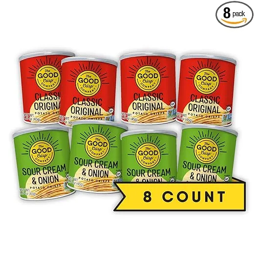 The Good Crisp Company, Good Crisps Minis (Variety Pack, 1.6 Ounce, Pack of 8) Contains: 4 Original and 4 Sour Cream & Onion