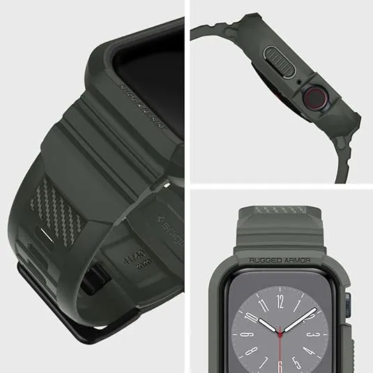 Spigen Rugged Armor Pro Designed for Apple Watch Case with Band Series 9/8/SE2/7/6/SE/5/4 41mm/40mm