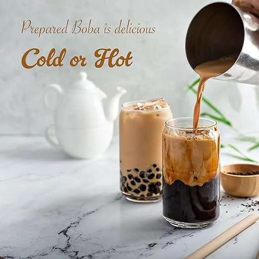 E-FA BRAND Boba Black Tapioca Pearl, Fresh Boba Bubble Tea Ready in 5 Minutes, 2.2 LB (Pack of 2)
