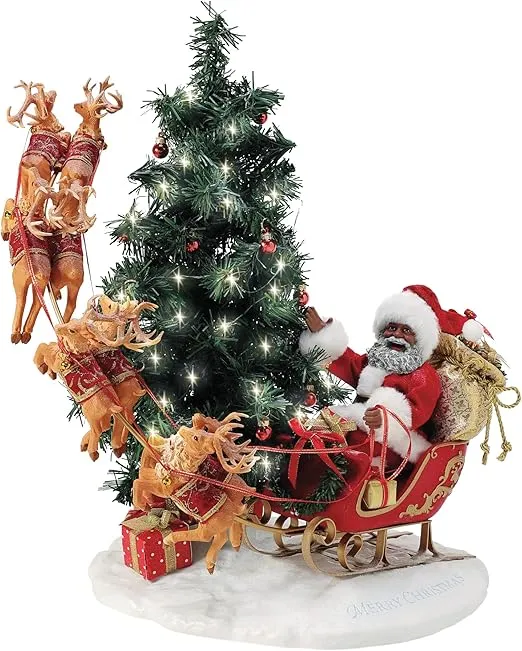 Department 56 Possible Dreams Christmas Traditions Here Comes Santa Claus Lit Figurine, 21 Inch, Multicolor