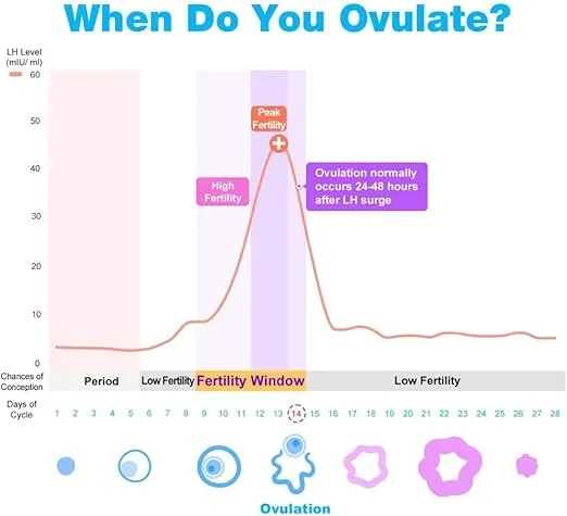 Easy@Home Ovulation Test Strips (50-Pack), FSA Eligible Ovulation Predictor Kit, Powered by Premom Ovulation Calculator iOS and Android APP, 50 LH Tests
