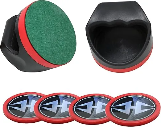 Hathaway Arcade Air Hockey 4-in Strikers and 3-in Pucks - Black and Red