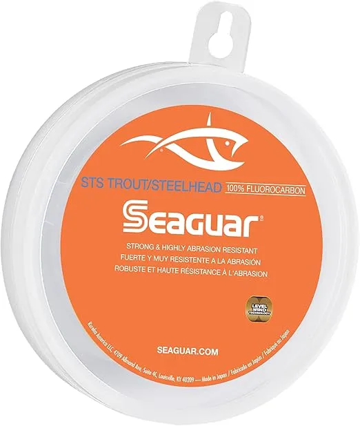 Seaguar STS Trout/Steelhead Freshwater 100% Fluorocarbon Fishing Line Leader, Multiple Sizes