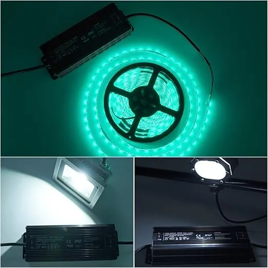 LED Driver 120W 12V DC Low Voltage Output, Waterproof IP67 LED Power Supply,LED Transformer with 3-Prong Plug 3.3 Feet Cable for LED Light, Computer Project, Outdoor Light