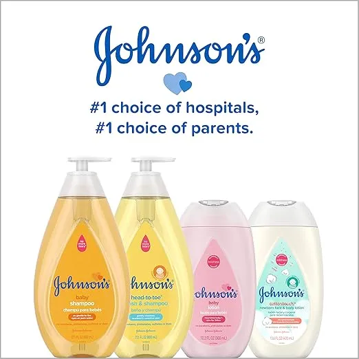 Johnson's CottonTouch Newborn Baby Face and Body Lotion, Hypoallergenic Moisturization for Baby's Skin, Made with Real Cotton, Paraben-Free, Dye-Free, 13.6 fl. oz