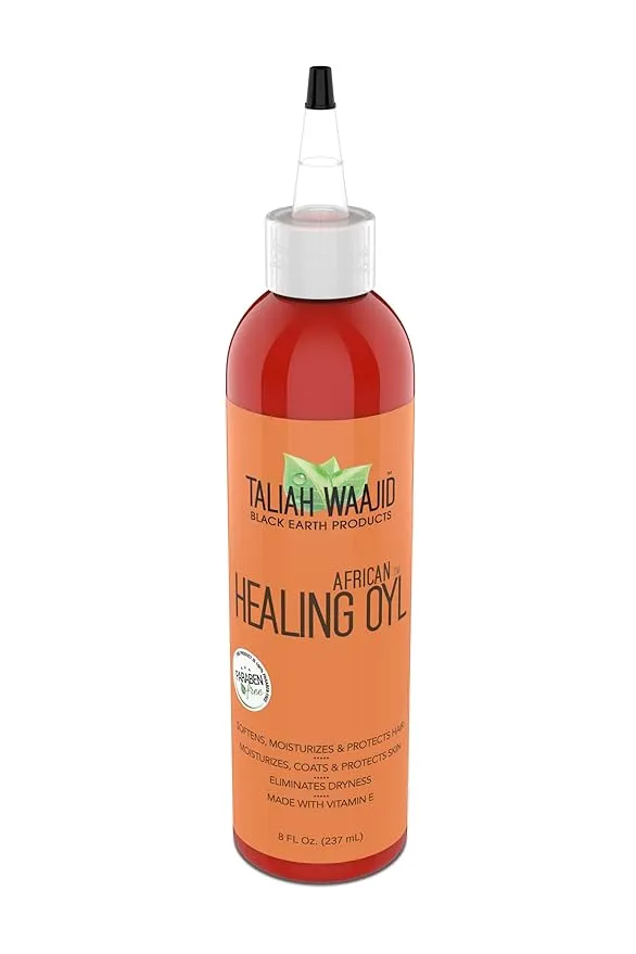 Taliah Waajid Black Earth Products African Healing Oyl | Total Body Oil | Softens, Moisturize, Coats, and Protects Hair & Skin | Infused with Vitamin E, Olive Oil, and Sunflower Oil- 8oz - 3-Pack