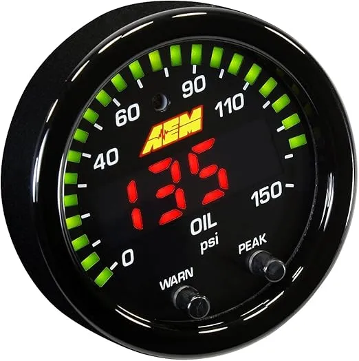 AEM 30-0307 X-Series Oil Pressure Gauge, Black