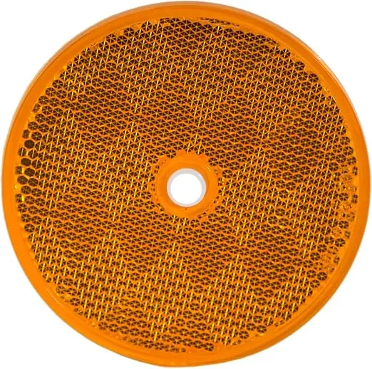 Buyers Products 5623317 3.1875 Inch Amber DOT Bolt-On Reflector, Center Mounting Hole, Truck And Trailer Reflector, Safety Reflector