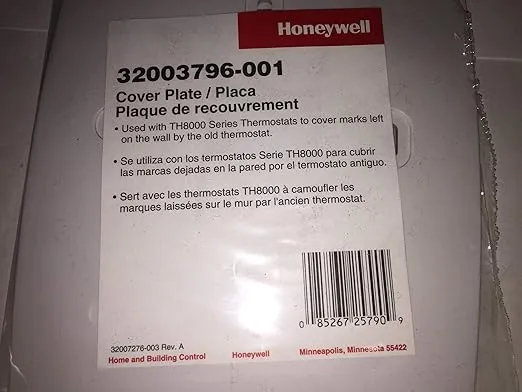 honeywell 32003796-001 cover plate for th8000 and th9000