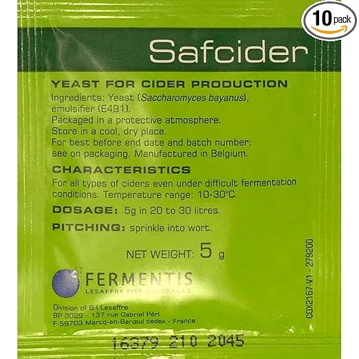 Safcider Cider Yeast, 5g - 10-Pack