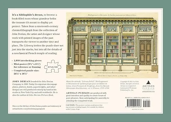 John Derian Paper Goods: The Library 1,000-Piece Puzzle (Artisan Puzzle)