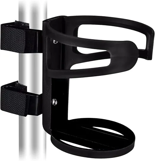 Universal Cup Holder for Walkers, No Screws Required Adjustable for Most Kind Stroller, Wheelchair, Bed Railings & Crutches. Scooter Accessories, Mobility Bottle Holder for Seniors