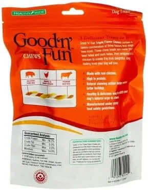 Good 'n' Fun Triple Flavor Chews, Twists by Healthy Hide (Pack of 3)