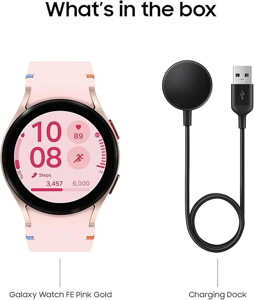 SAMSUNG Galaxy Watch FE 40mm LTE AI Smartwatch w/Fitness Tracking, BIA Sensor, Personalized HR Zones, Heart Rate Tracker, Sleep Monitor, 2024, Pink Gold [US Version, 1Yr Manufacturer Warranty]