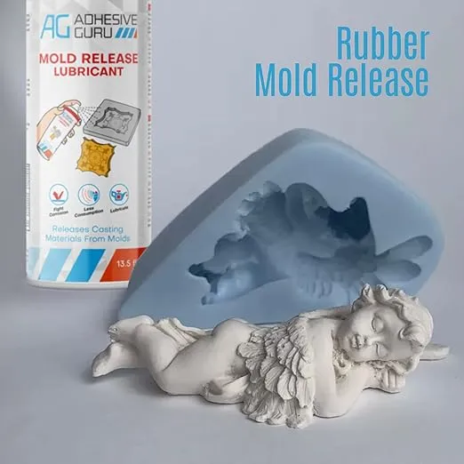 Adhesive Guru Silicone Mold Release Spray for Epoxy Resin (4 x 13.5 fl oz) Aerosol Release Agent and Silicone Lubricant (4 Pack)