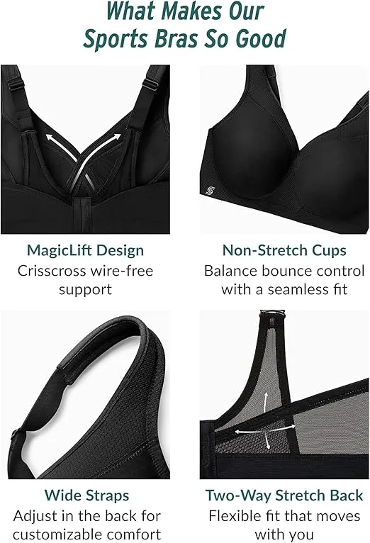 Glamorise Women's Plus Size MagicLift Seamless Sports Bra Wirefree 1006