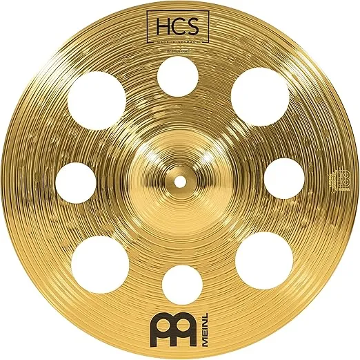Meinl 16” Trash Crash Cymbal with Holes – HCS Traditional Finish Brass for Drum Set, Made In Germany, 2-YEAR WARRANTY (HCS16TRC)