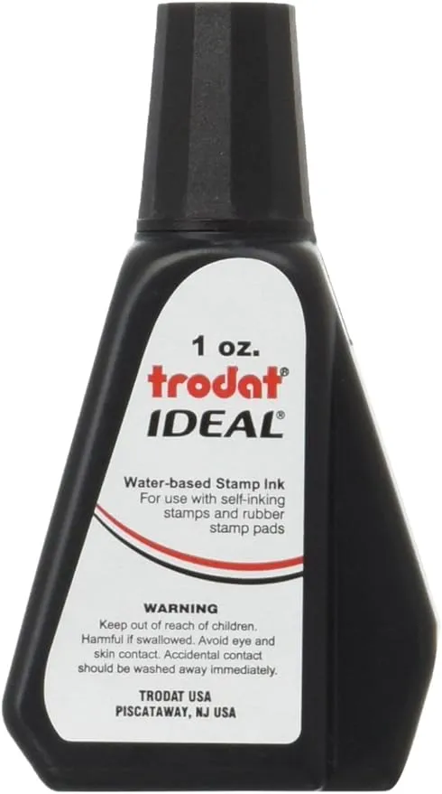 Self-Inking Stamp Ink - 1oz Refill Bottle- Black