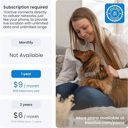 Tractive GPS Tracker & Health Monitoring for Cats (6.5 lbs+) - Market Leading Pet GPS Location Tracker | Wellness & Escape Alerts | Waterproof | Works with Any Collar (Mint)