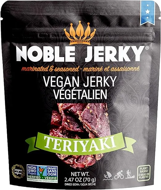 NOBLE Jerky – Teriyaki – Plant Based - Vegan Jerky 2.47 oz
