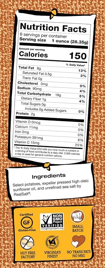 Route 11 Potato Chips : Lightly Salted (4 bags (6 oz each))