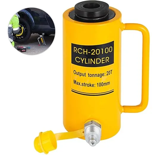 Mophorn 20T 4Inch Hydraulic Cylinder Jack Hollow Single Acting Hydraulic Ram Cylinder 100mm Hydraulic Lifting Cylinders (20T 4Inch Hollow)