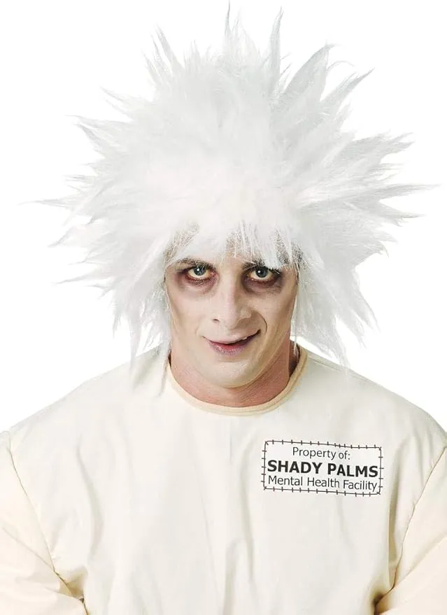 Shock Treatment Mad Scientist White Costume Wig