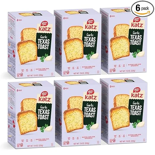 Katz Gluten Free Texas Toast, Dairy Free, Nut Free, Soy Free, Gluten Free Kosher. 7.8 Ounce Each (Pack Of 6)