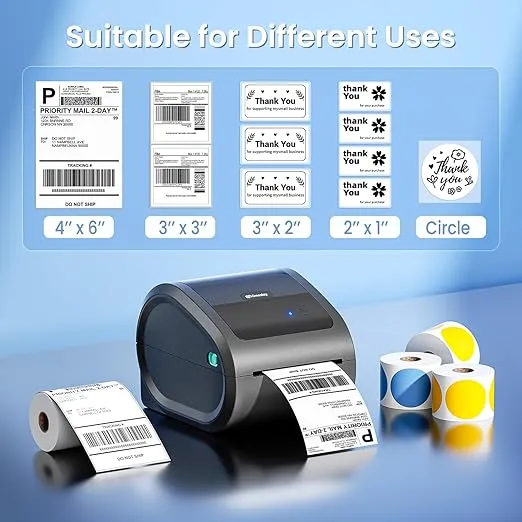 Bluetooth Thermal Label Printer 4x6 - D520BT Thermal Shipping Label Printer for Small Business, Wireless Label Printer for Shipping Packages, Compatible with USPS, Shopify, Amazon