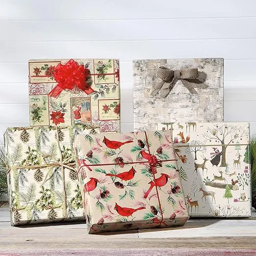 Current Birch Christmas Rolled Wrapping Paper - Premium Jumbo 23-Inch x 32-Foot Gift Wrap Roll, 61 Square Feet Total