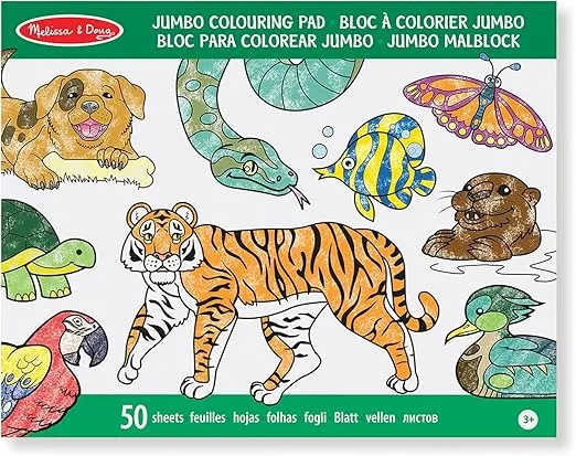 Melissa & Doug Jumbo Colouring Book Animals | Activity Pad | Coloring Book | 3+ | Gift for Boy or Girl